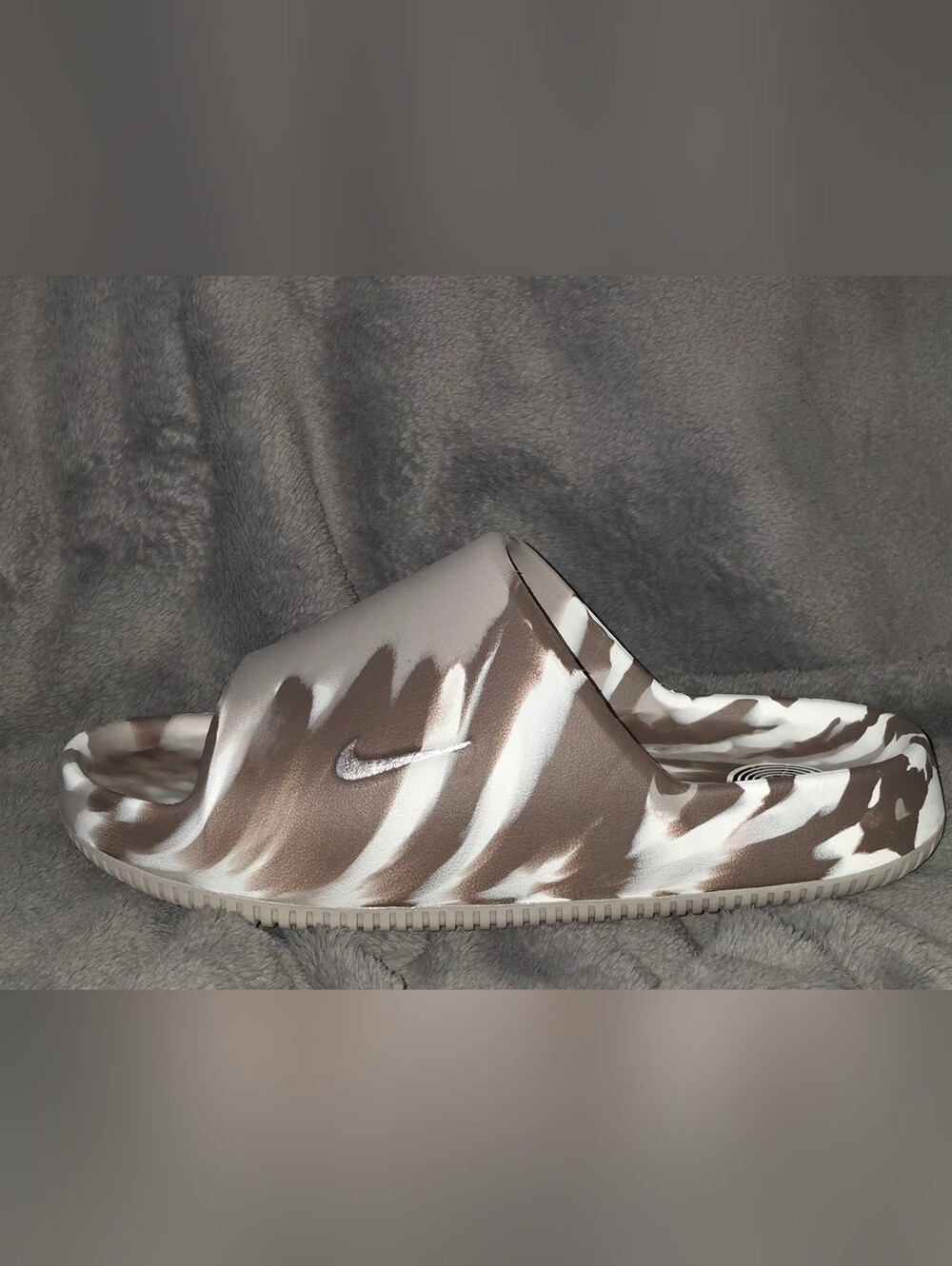 Nike Calm 2.0 Marbled Slides ~ Sail/Mink Brown II7271-102 | 10W / 8.5M *NWOBT